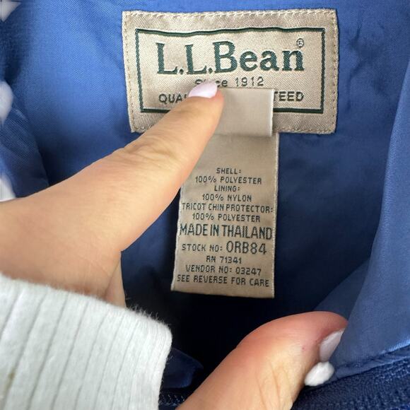 L.L. Bean Men's Royal Blue Hooded Mid Length Zip Up Rain Jacket - Picture 8 of 10